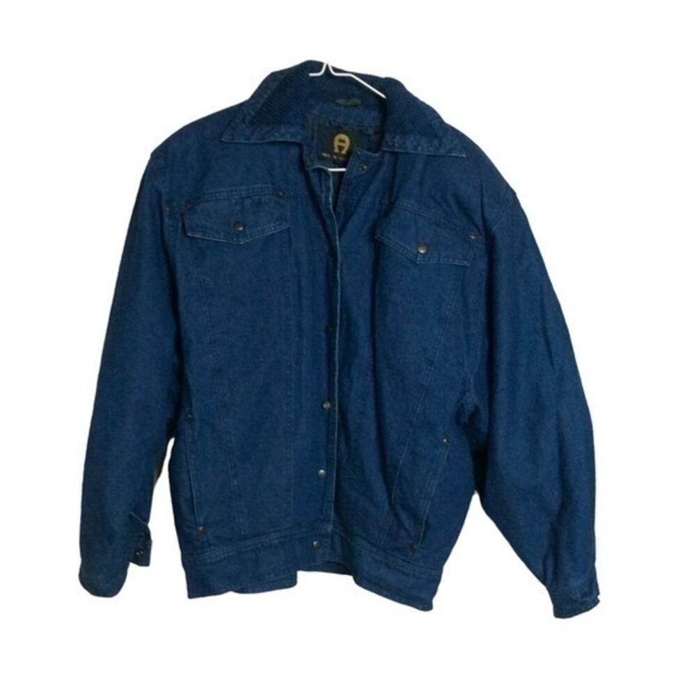 Vintage 80s Aigner oversized denim coat. Medium